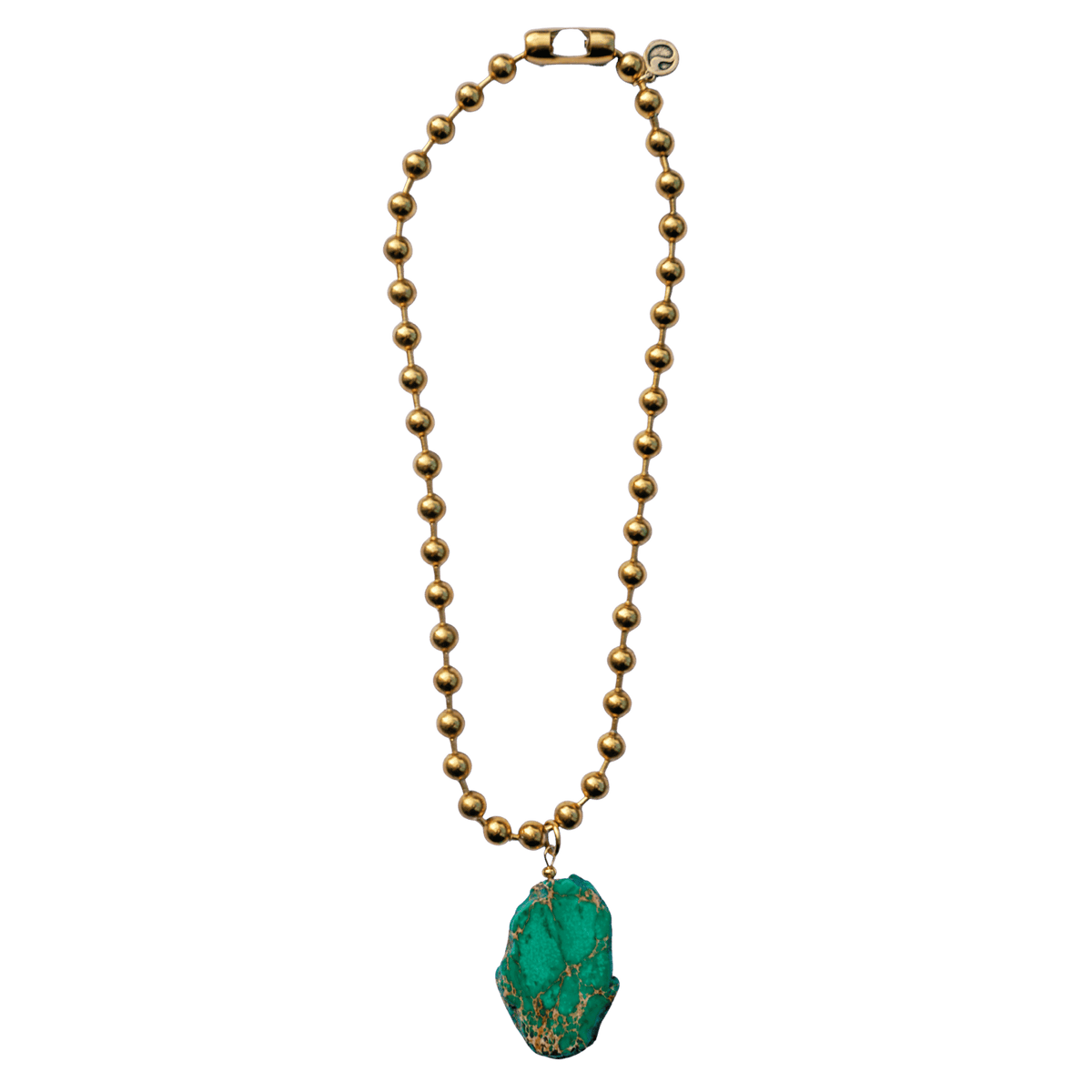 Green Imperial Jasper Ball Chain Necklace