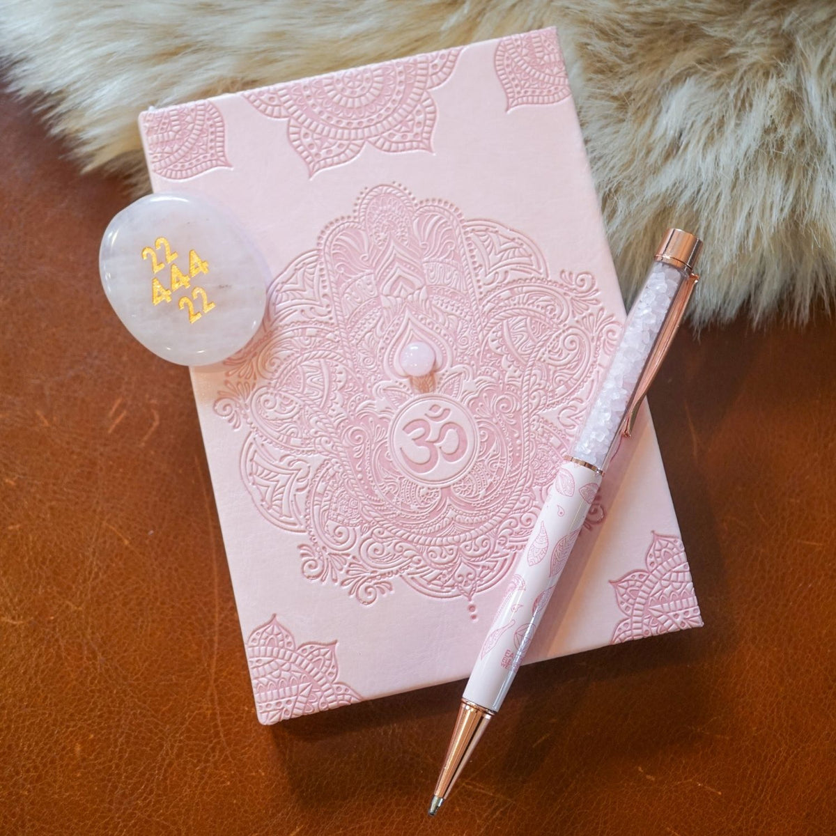 Hamsa Rose Quartz Pen