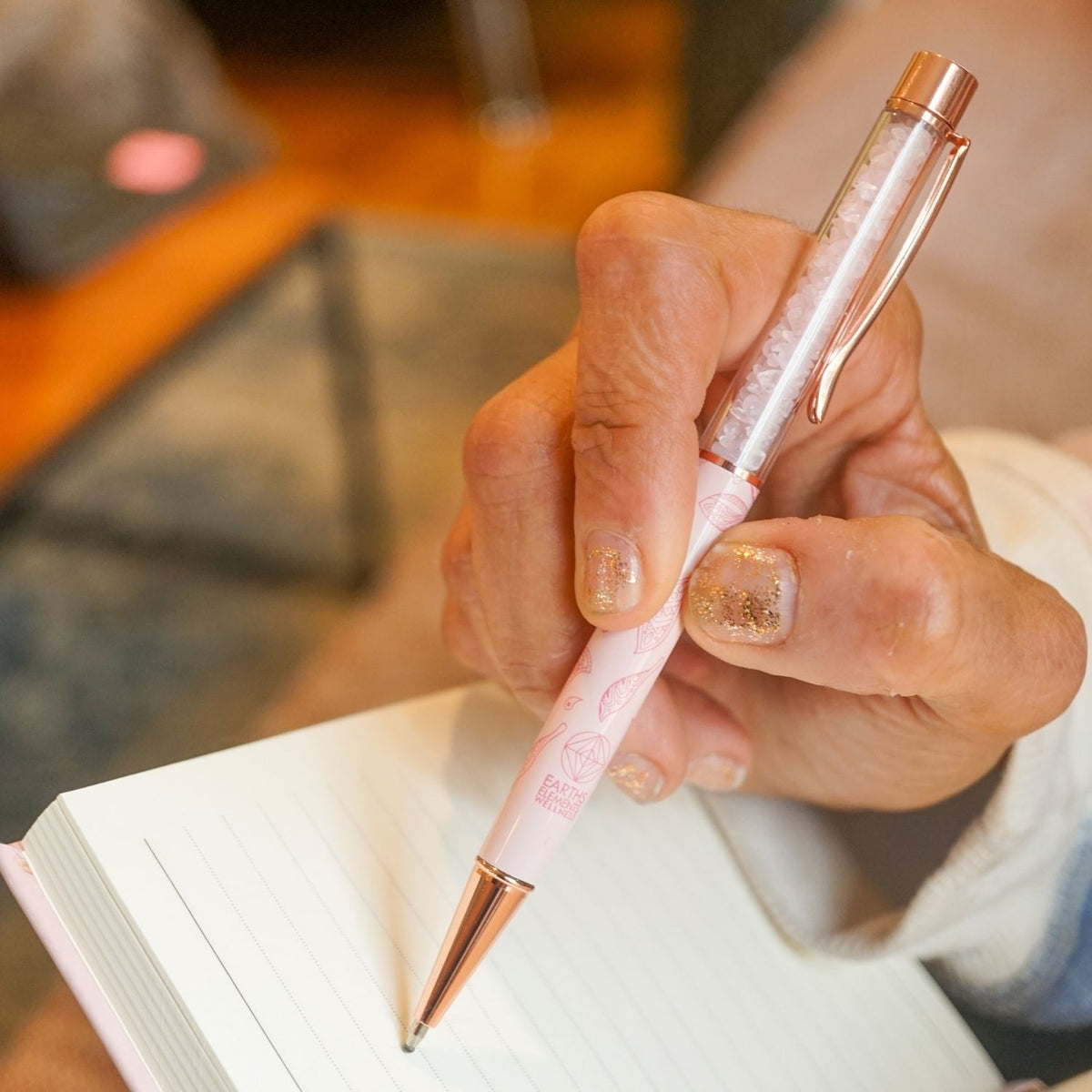 Hamsa Rose Quartz Pen