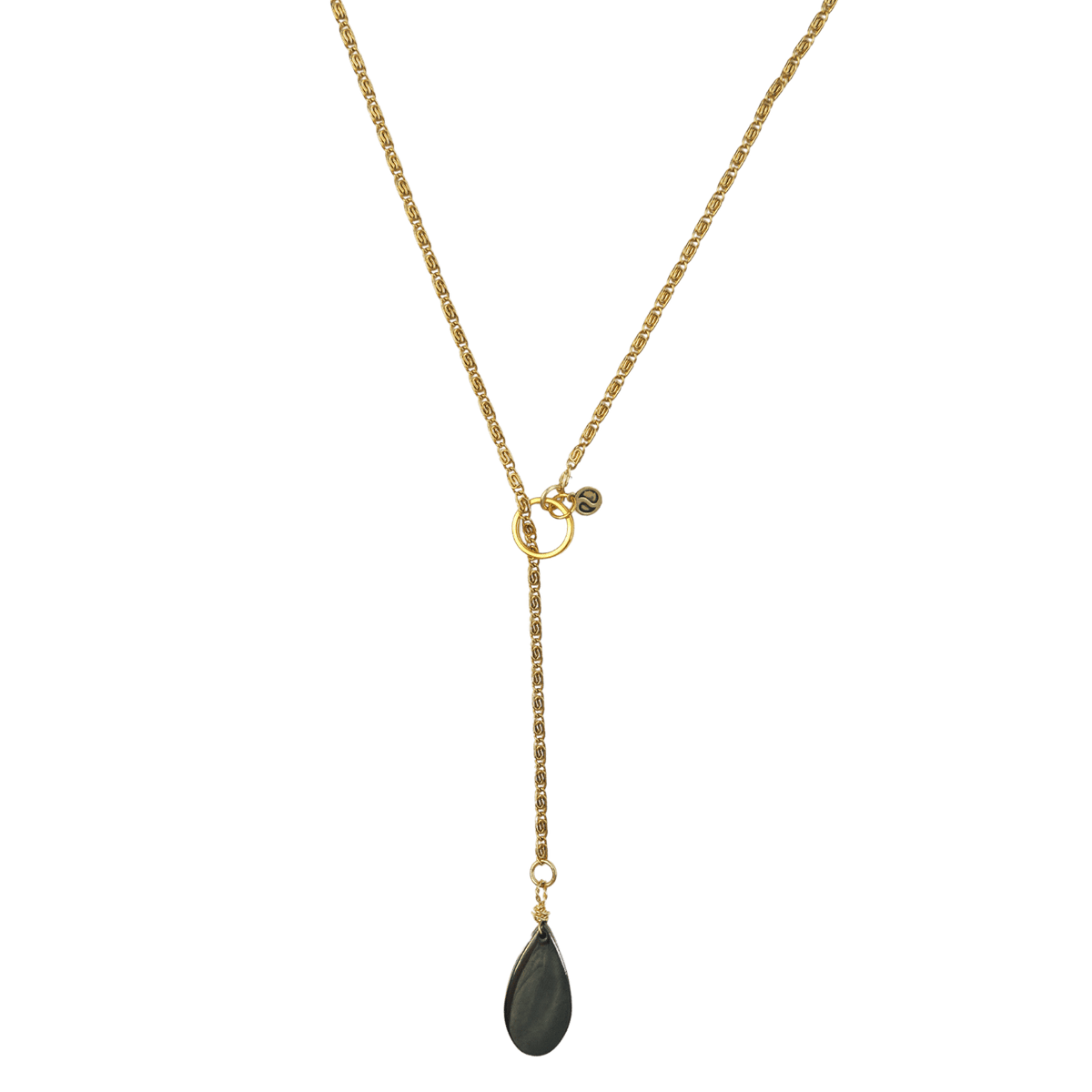 Hematite Lariat Necklace