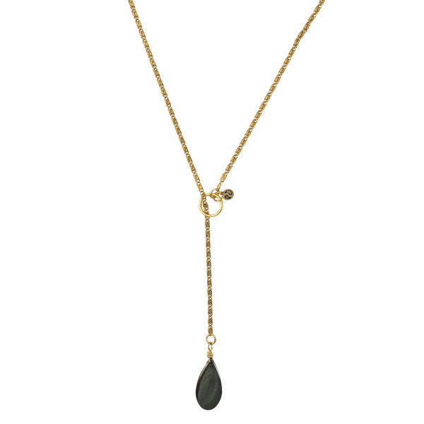 Hematite Lariat Necklace