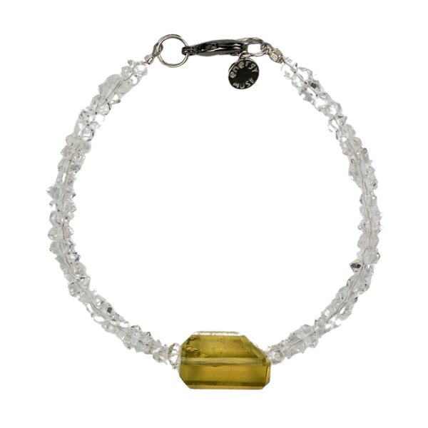 Hiddenite & Herkimer Diamond Bracelet