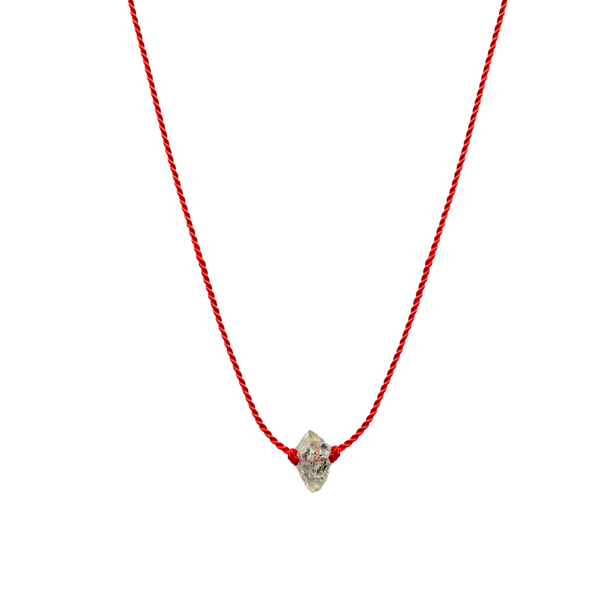 Herkimer Diamond Necklace with Red Activation String