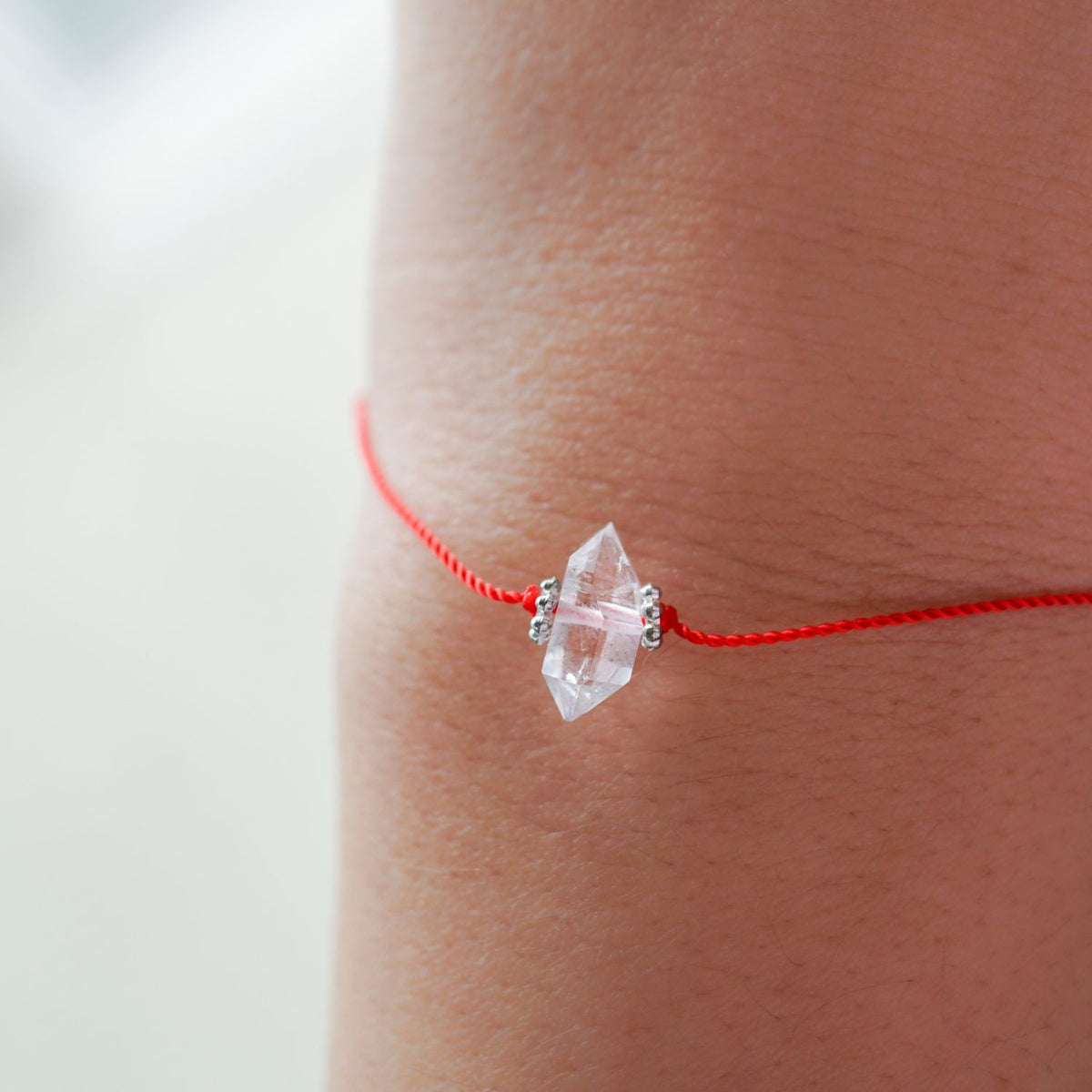 Herkimer Diamond Bracelet with Red Activation String