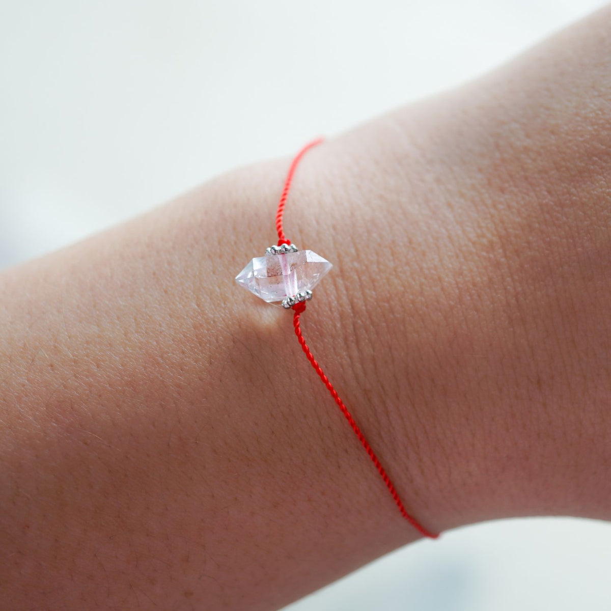 Herkimer Diamond Bracelet with Red Activation String