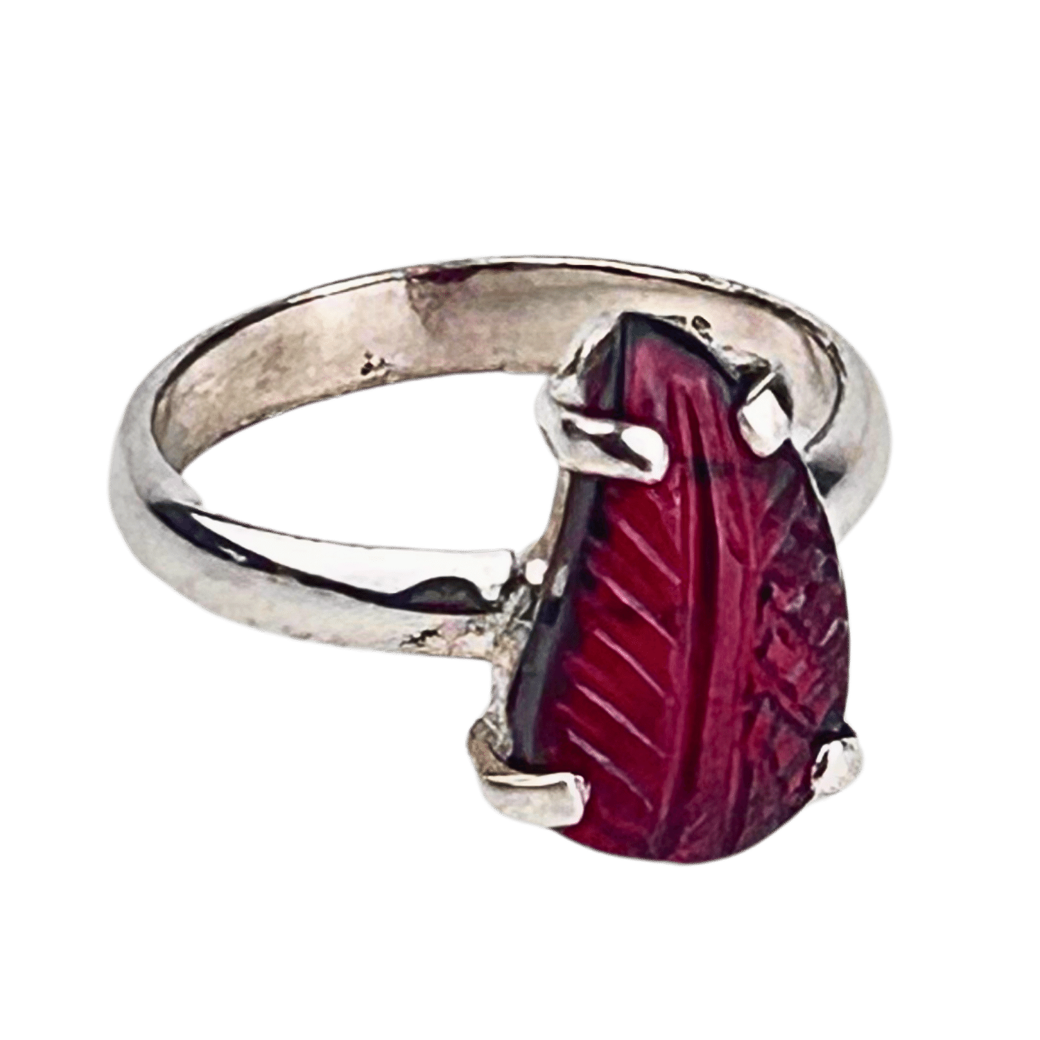 Garnet Leaf Ring #99 – Energy Muse