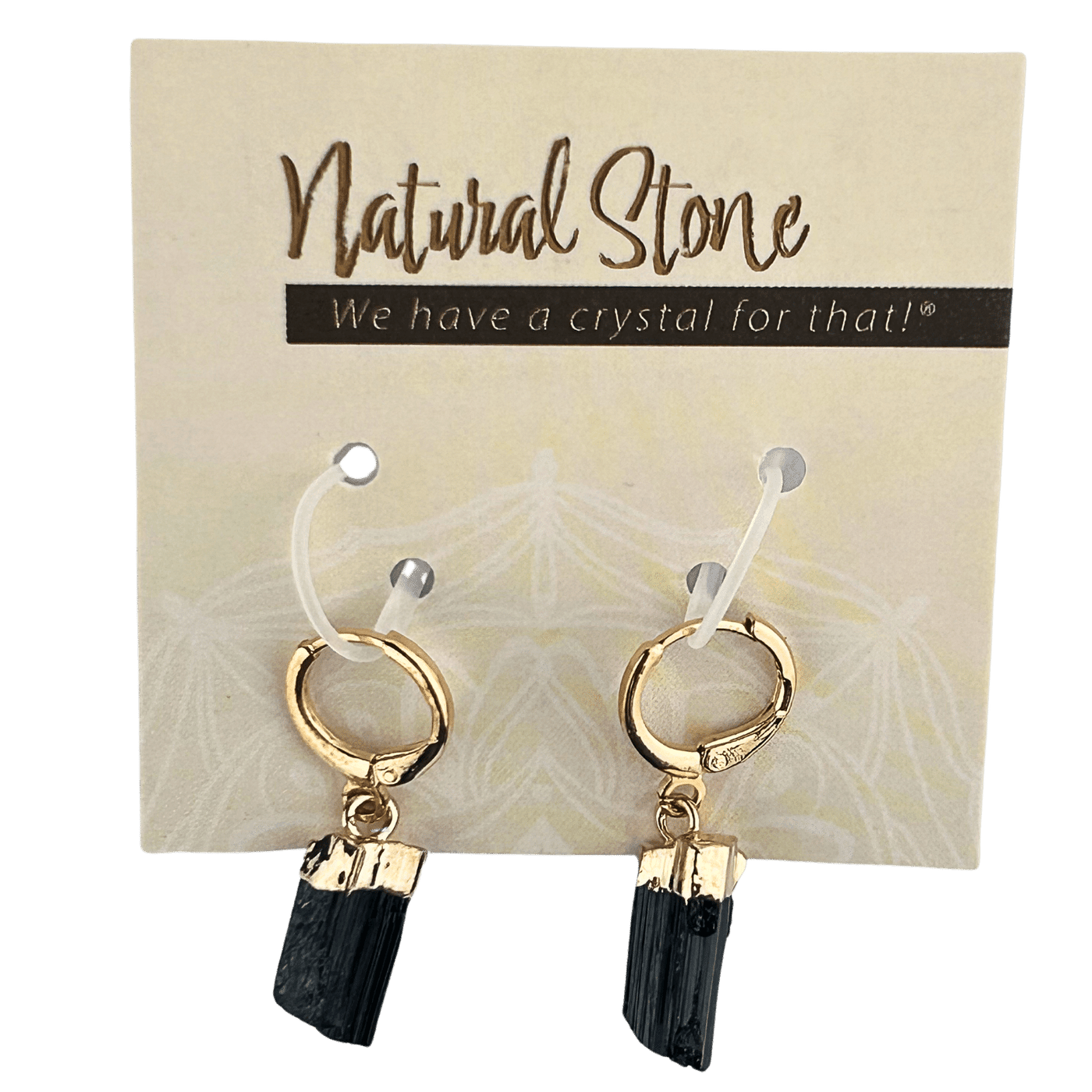 Black Tourmaline Earrings (GOLD) #169