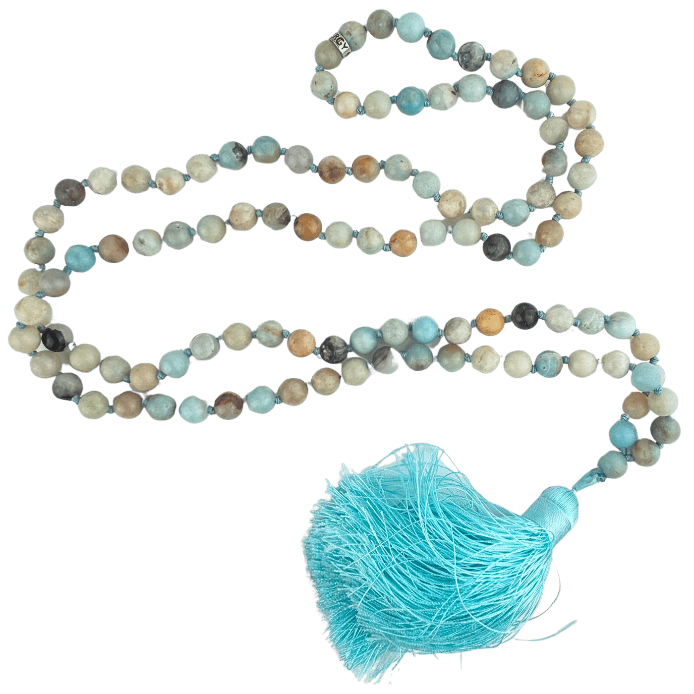 Blue & Gold Amazonite Mala Necklace #173