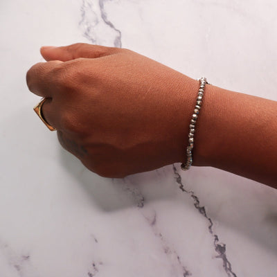 Silver Pyrite Mini Gemstone Bracelet