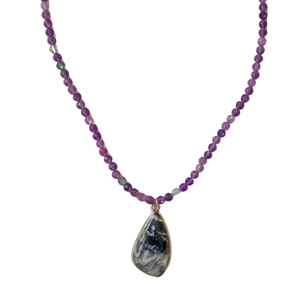 Kammererite & Fluorite Necklace