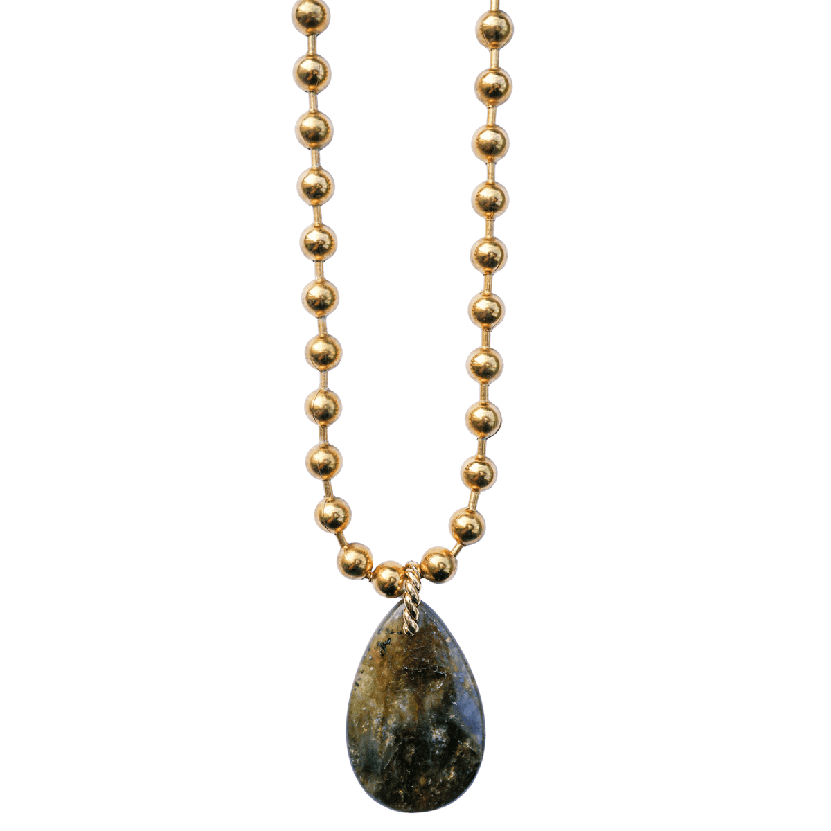 Labradorite Ball Chain Necklace
