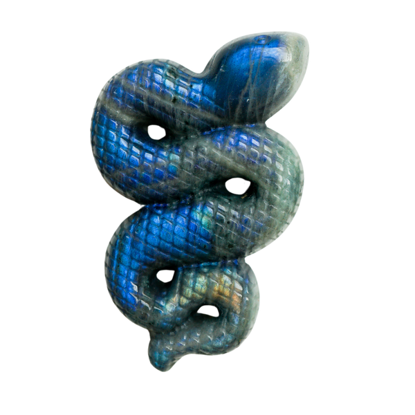 Labradorite Snake Carving