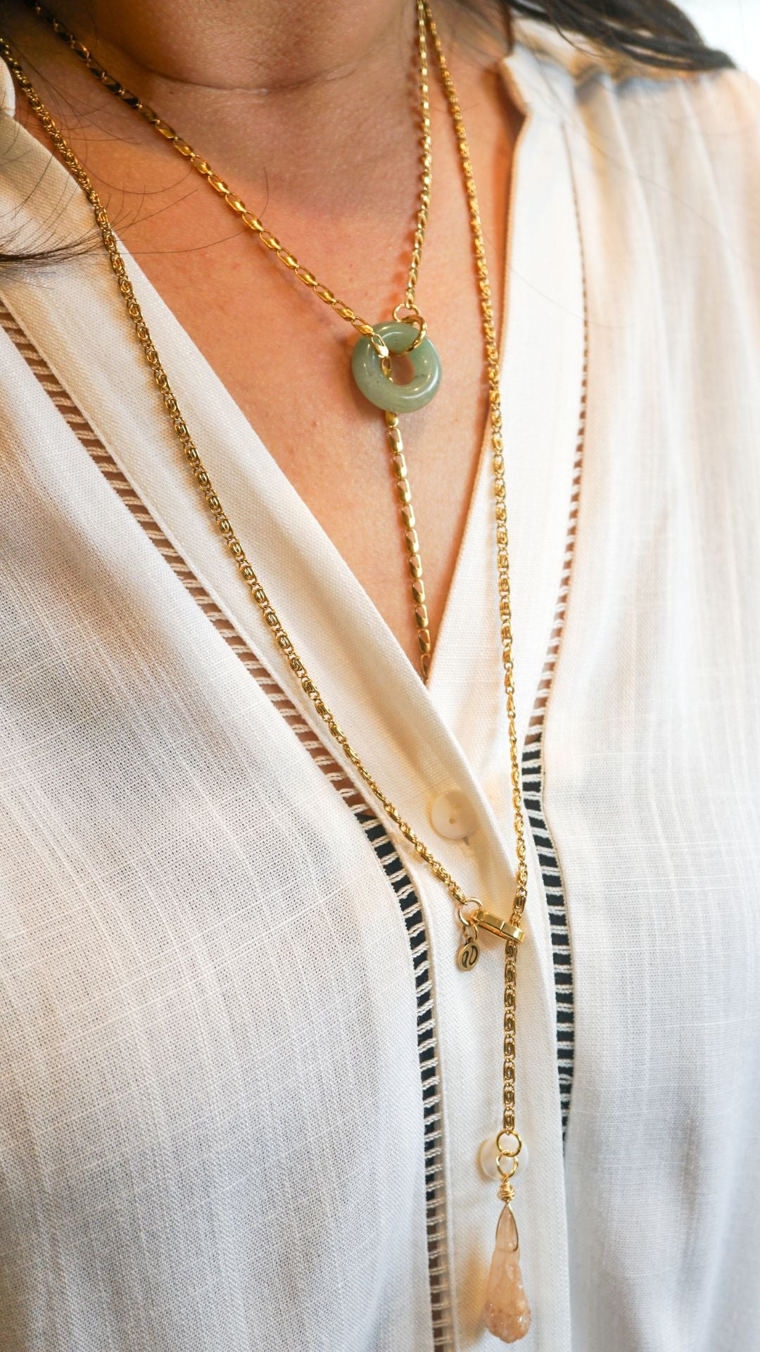 Green Aventurine Lariat Necklace