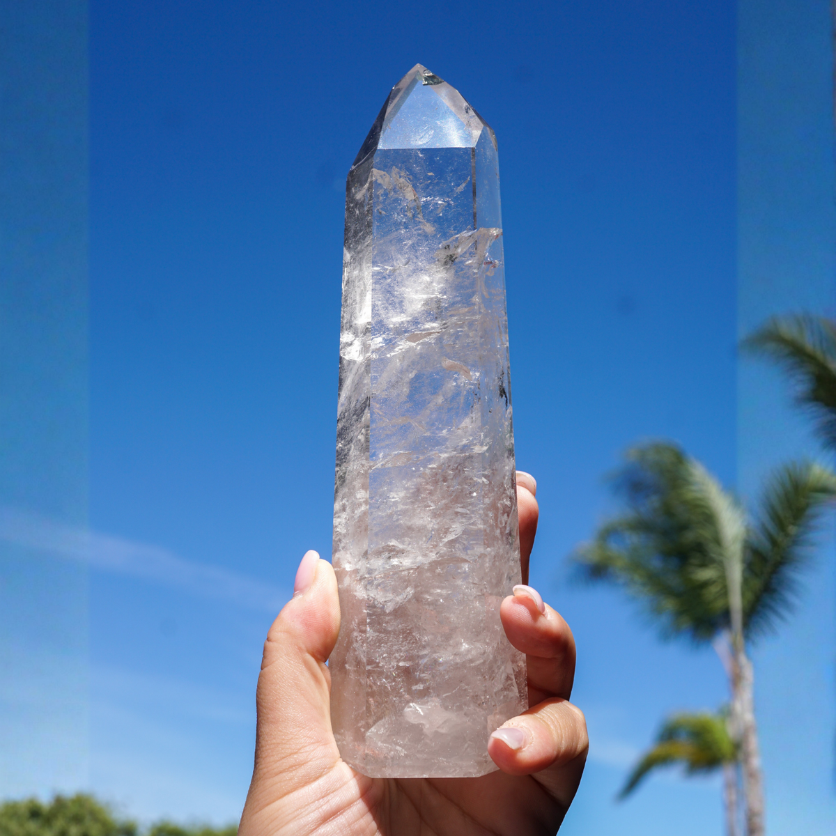Lemurian Quartz Pillar C with Pyrite Manifester