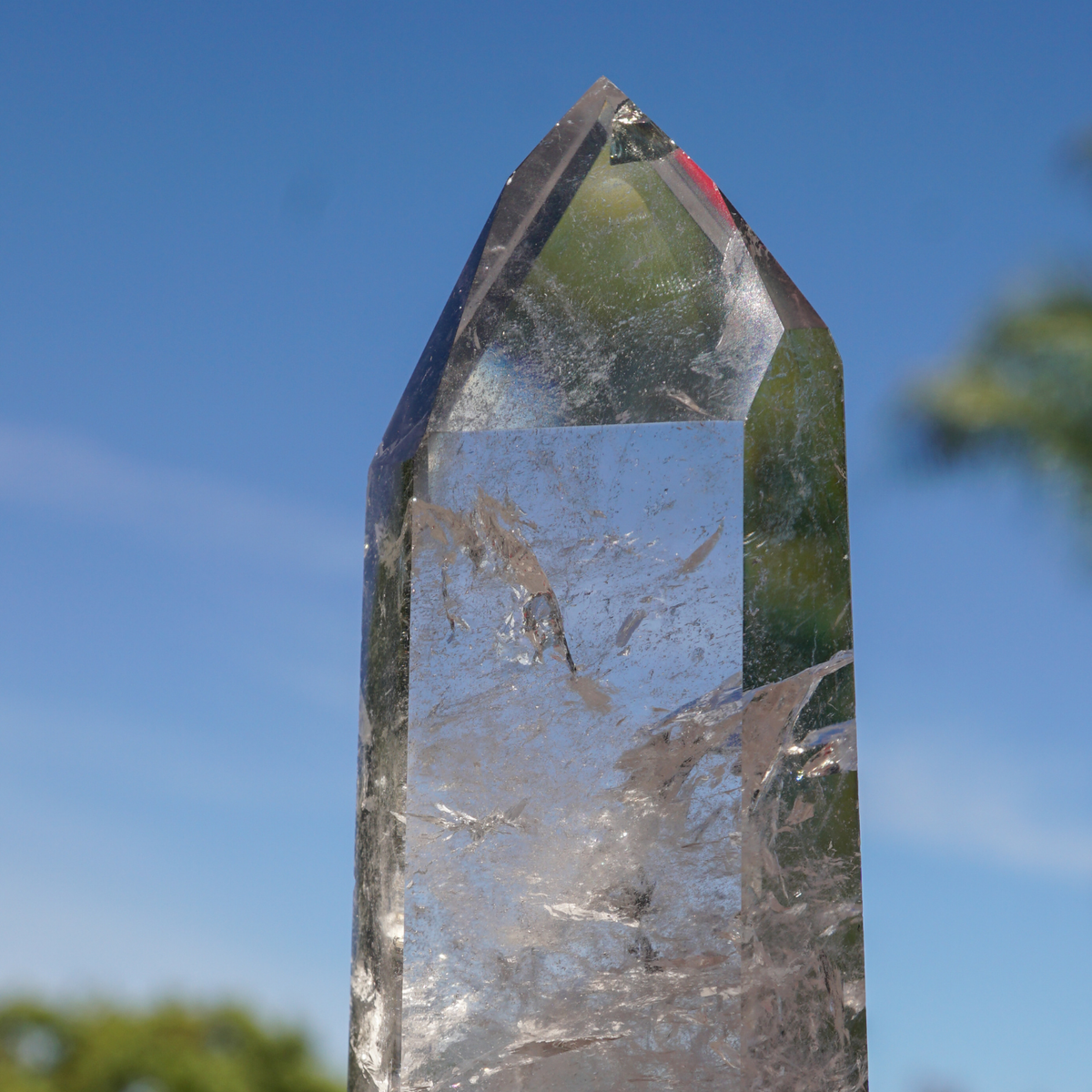Lemurian Quartz Pillar C with Pyrite Manifester