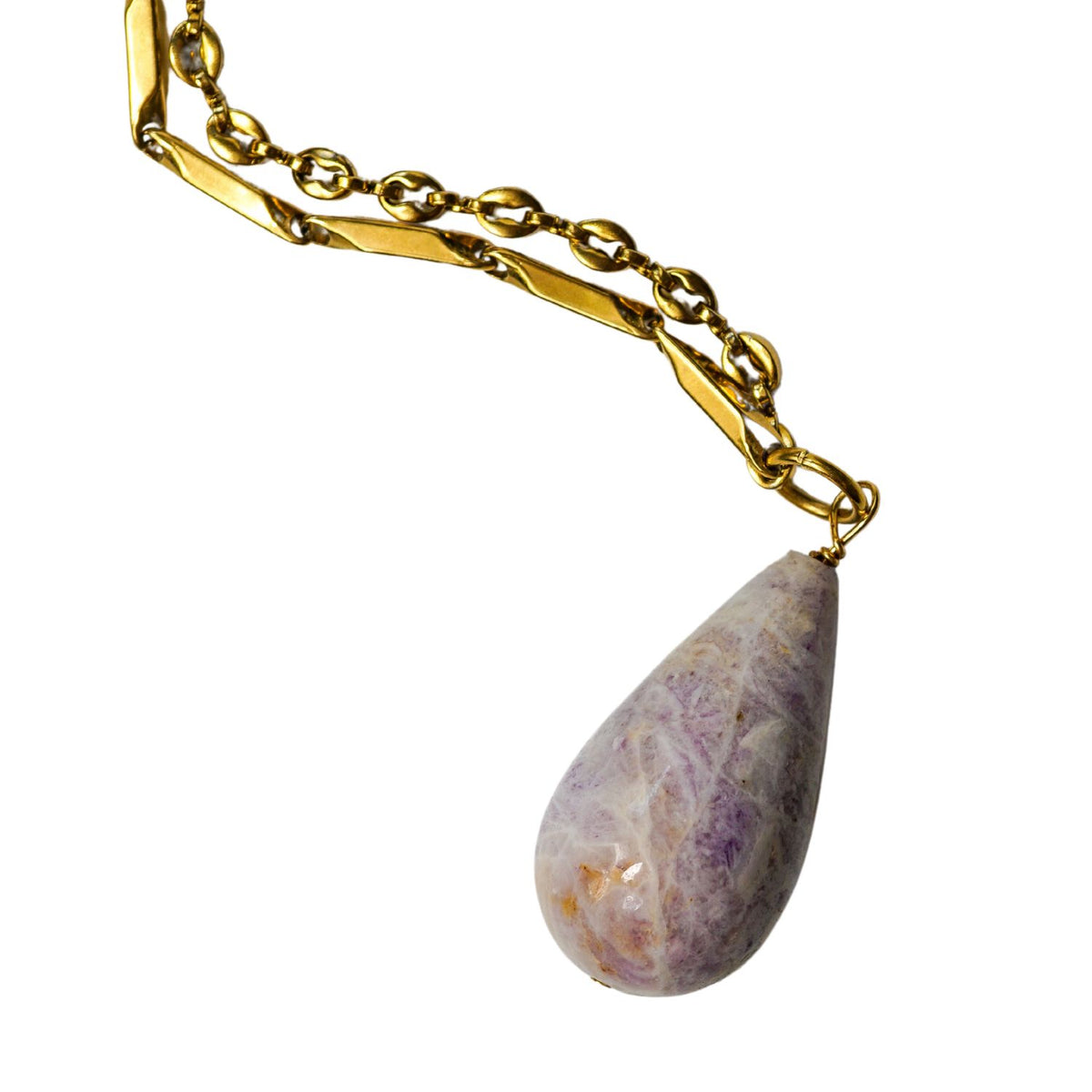 Lepidolite Teardrop One-of-a-kind Necklace