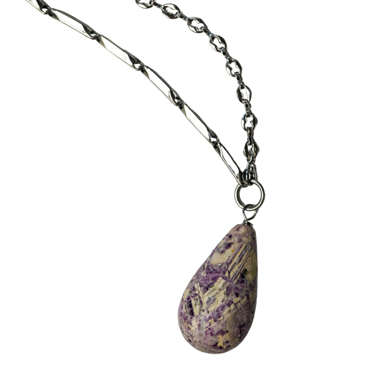 Lepidolite Teardrop One-of-a-kind Necklace