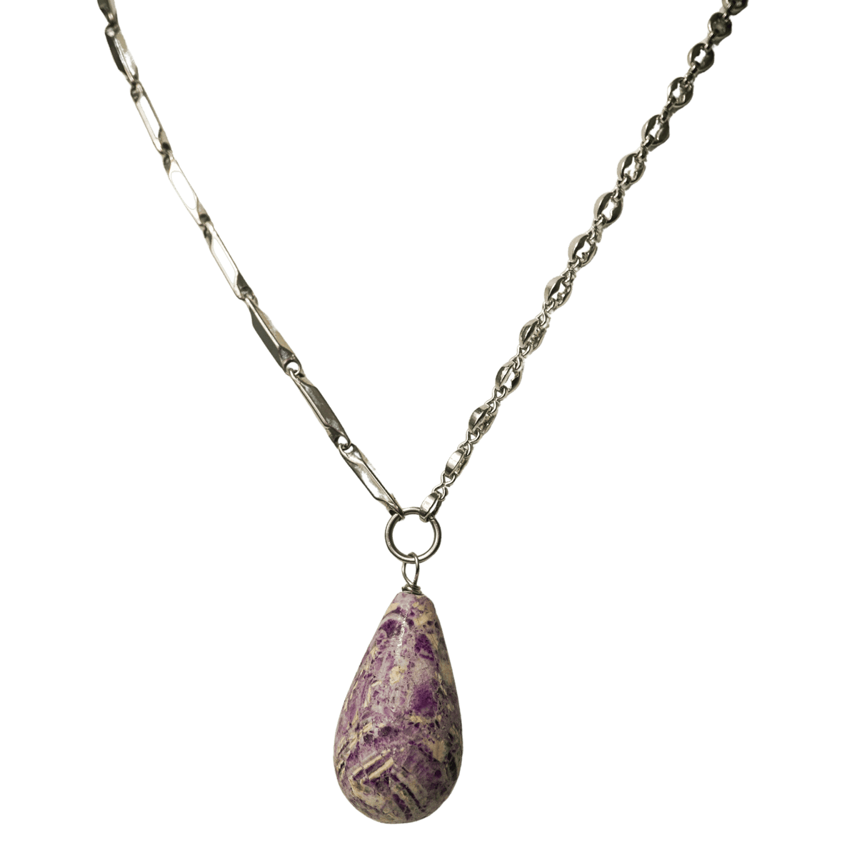 Lepidolite Teardrop One-of-a-kind Necklace