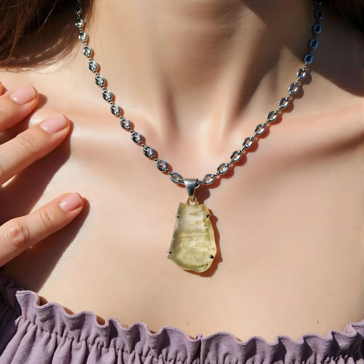 Libyan Gold Tektite Necklace
