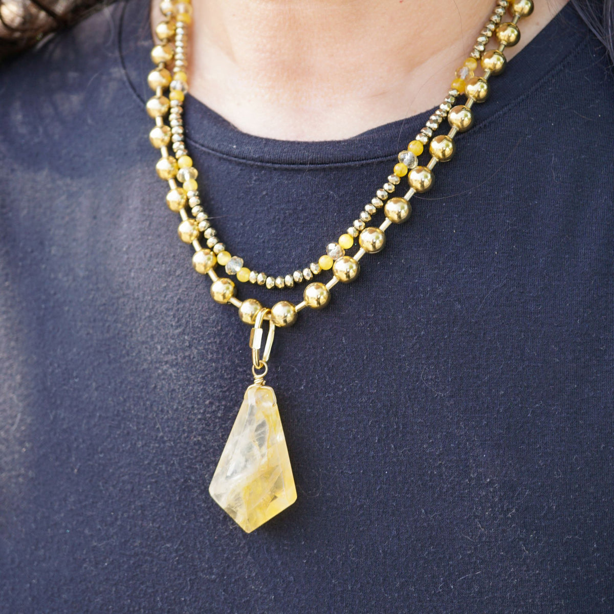 Golden Healer Quartz Ball Chain Necklace