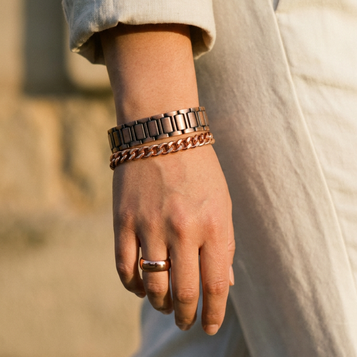 Copper Magnetic Link Bracelet