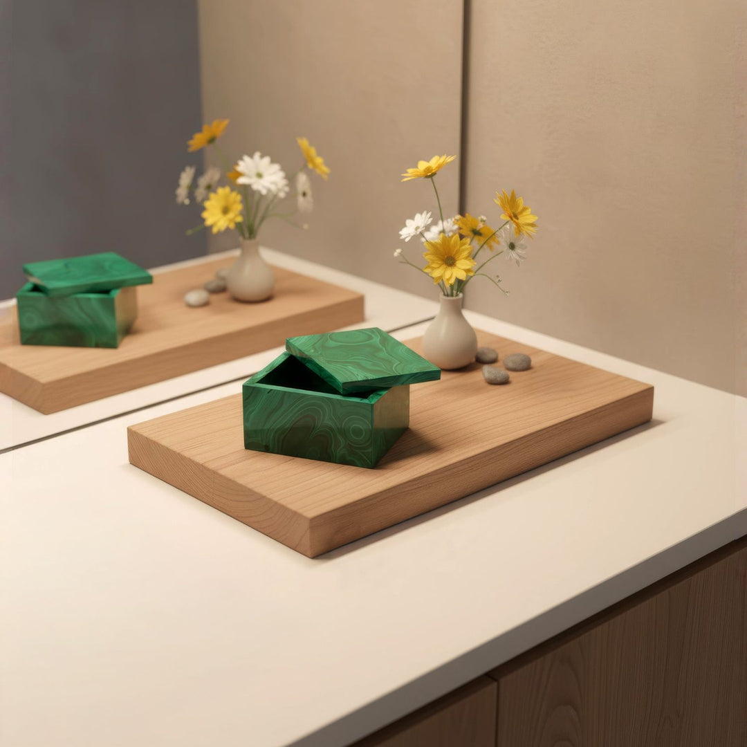 Malachite Wealth Vault | Real Malachite Abundance Box | Energy Muse