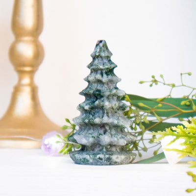 Moss Agate Christmas Tree