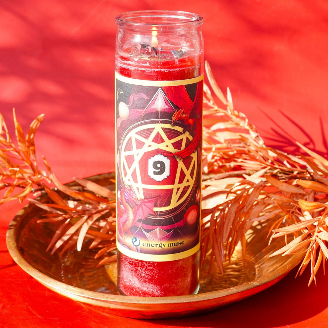 Number 9 Candle for 2025 | Numerology Mastery, Prosperity