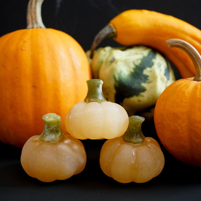 Orange Calcite & Serpentine Pumpkin