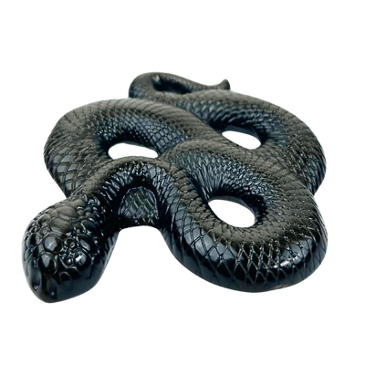 Goldensheen Obsidian Snake Carving