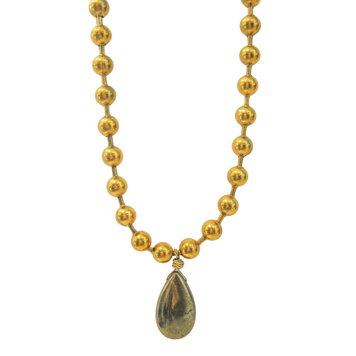 Pyrite Teardrop One-of-a-kind Necklace