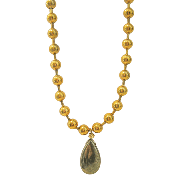 Pyrite Teardrop One-of-a-kind Necklace