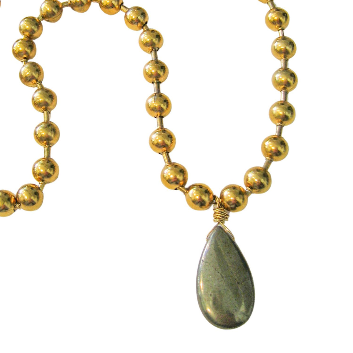 Pyrite Teardrop One-of-a-kind Necklace