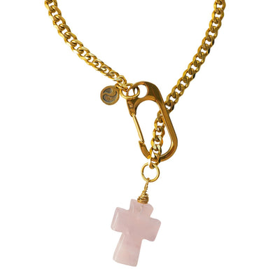 Rose Quartz Cross One-of-a-kind Necklace