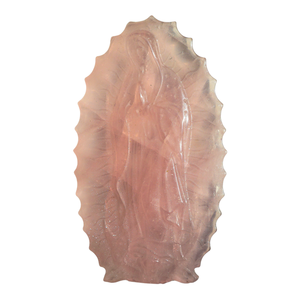 Rose Quartz Mother Mary Carving