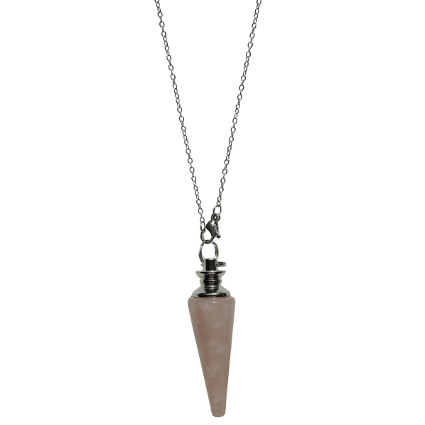 Rose Quartz Pendulum Necklace – Love & Intuitive Clarity | Energy Muse