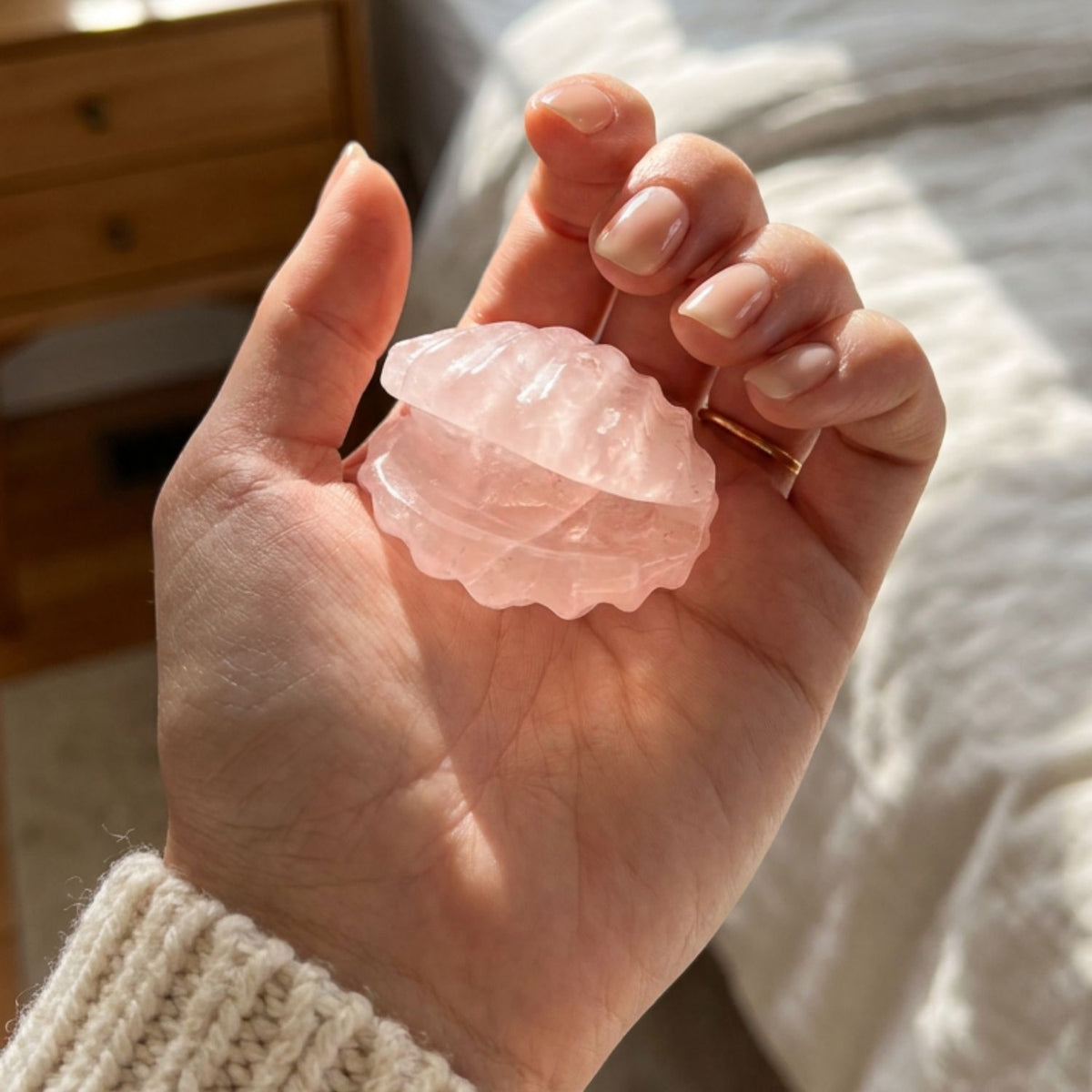 Rose Quartz Scallop Shell