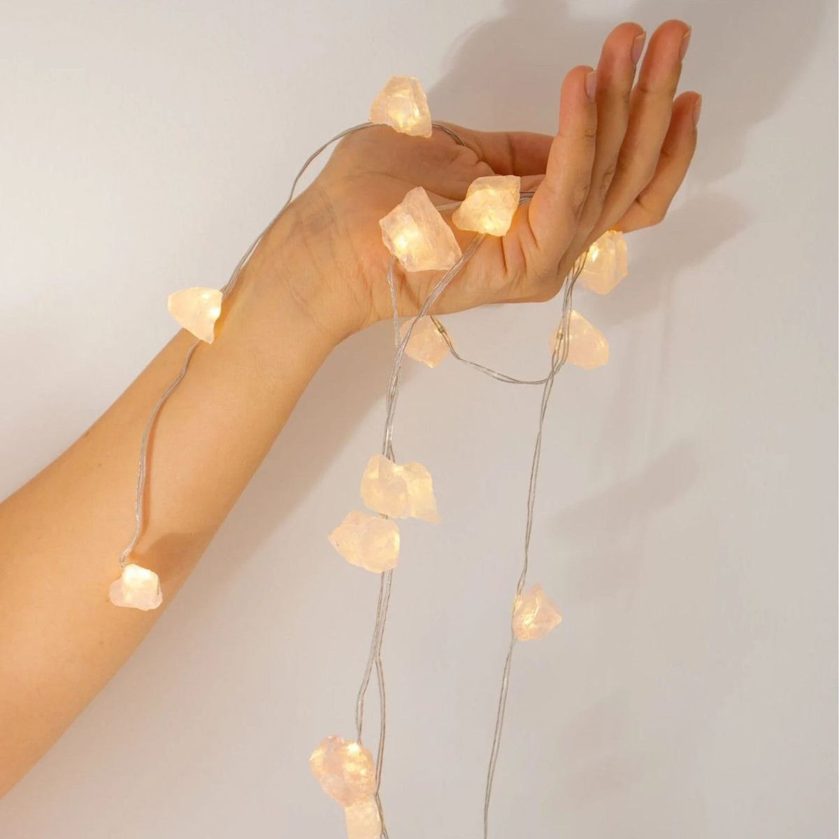 Rose Quartz Crystal String Lights