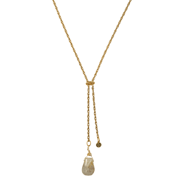 Rutilated Quartz Lariat Necklace