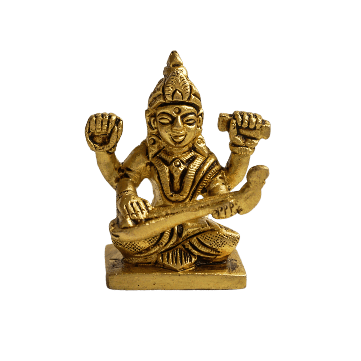 Saraswati Brass Altar Statue