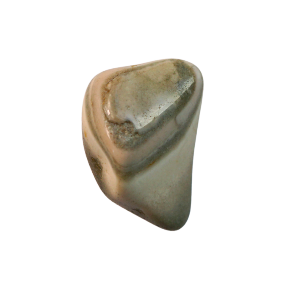天然石Gemstone Saturn Chalcedony Tumbled Stone – Structure, Patience & Grounded