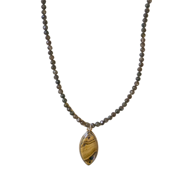 Shalenblende & Silver Obsidian Necklace
