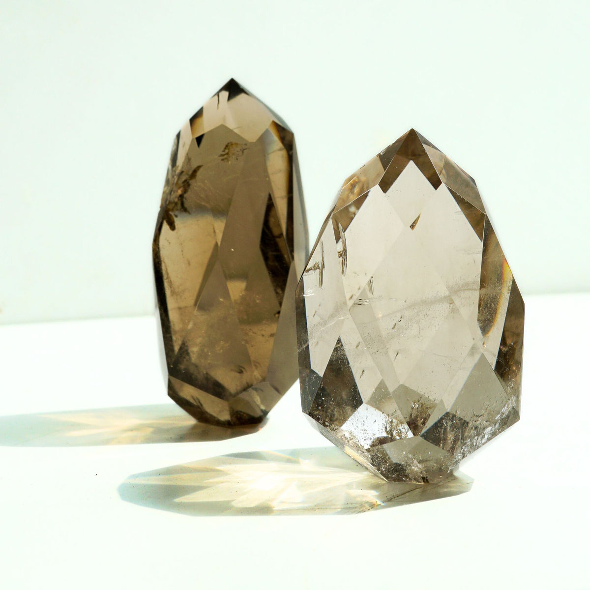 Smoky Quartz Faceted Flame