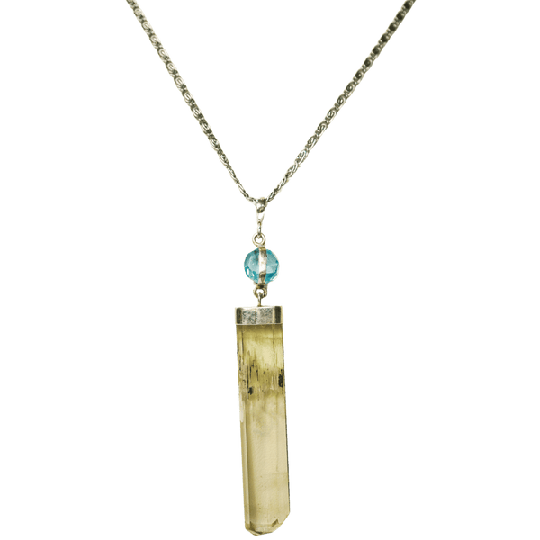 Spodumene & Blue Topaz Pendant Necklace