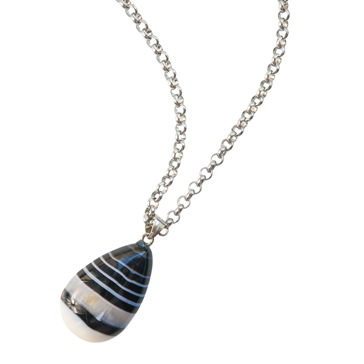 Black Banded Agate One-of-a-kind Necklace