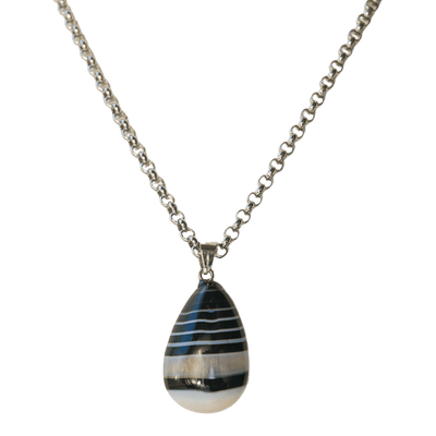 Black Banded Agate One-of-a-kind Necklace