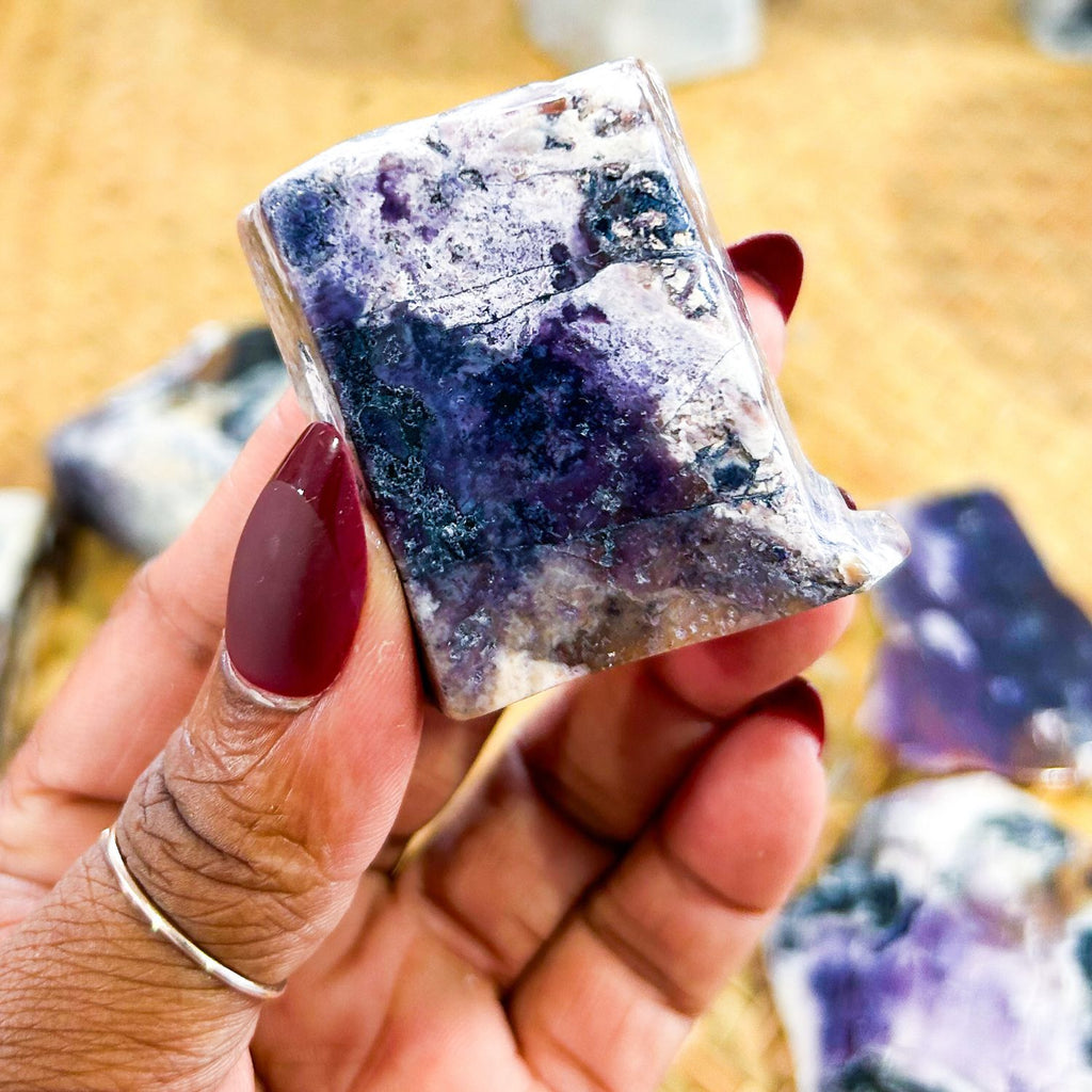 Fluorite, Gemstone Tumbled 凛 Gemstones Turritella, Green & Agate, Moss Green 棚・シェルフ・ラック