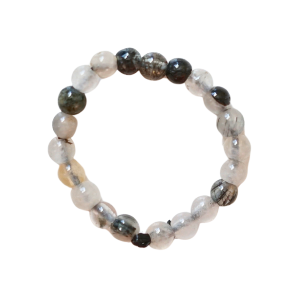 Tourmalinated Quartz Crystal Stretch Ring