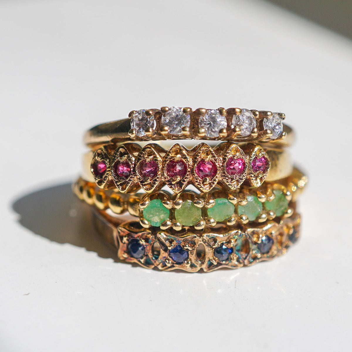 White Sapphire Vintage Italian Ring