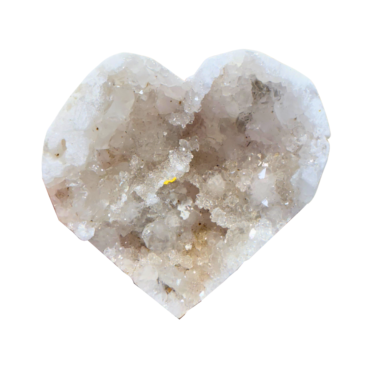 White Geode Heart